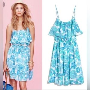 Lilly Pulitzer Blue and Green Midi Dress